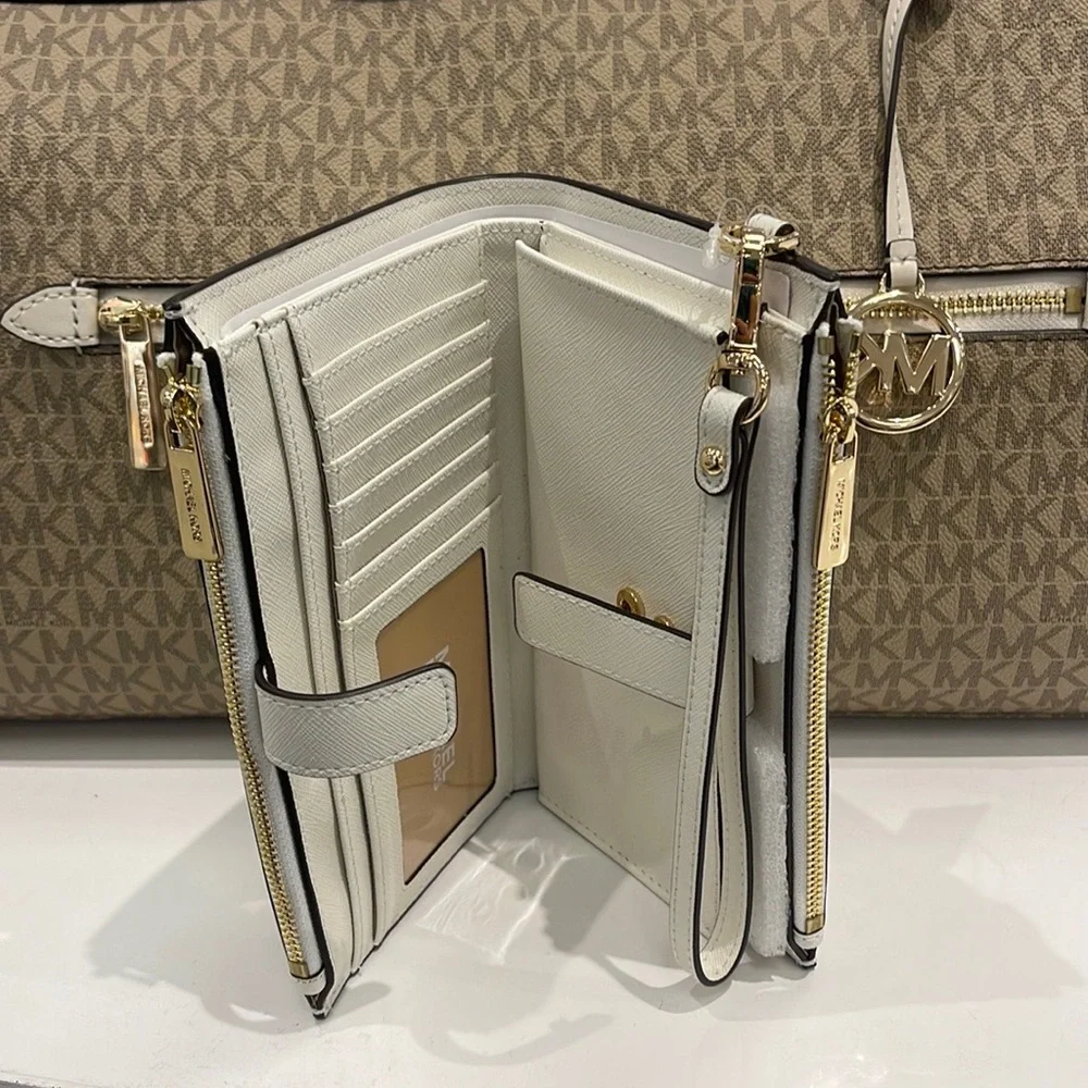 MICHAEL KORS LARGE DOUBLE ZIP WRISTLET WALLET PHONE CASE CLUTCH
Optic White - Picture 15 of 16